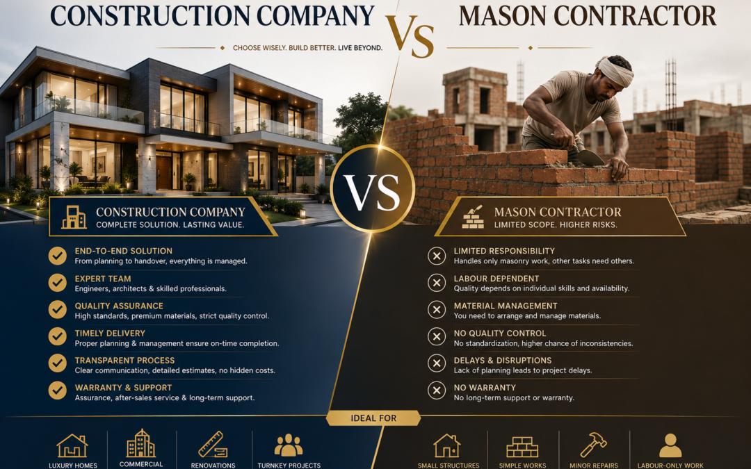 Construction company vs Mason contractor : which is better for building your project